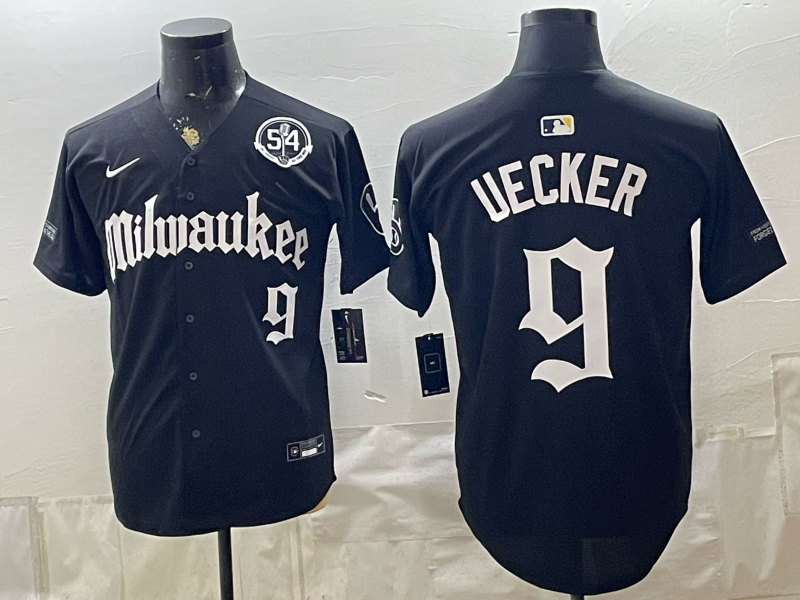 Men 2026 Milwaukee Brewers #9 Uecker black Game Nike MLB Jersey 0901002